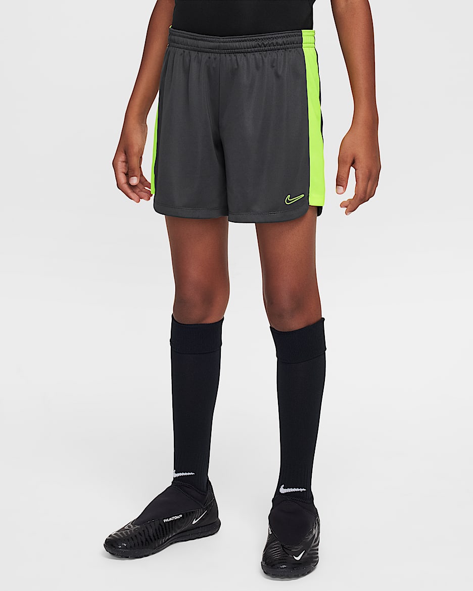 Nike Dri-FIT Academy Big Kids' (Girls') Soccer Shorts - Anthracite/Volt/Volt