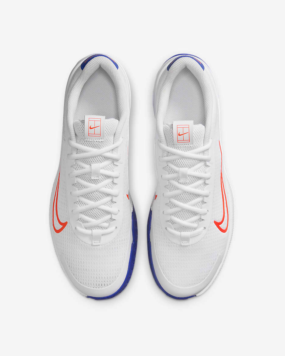 NikeCourt Vapor Lite 2 Men's Hard Court Tennis Shoes - White/Hyper Royal/Hyper Crimson