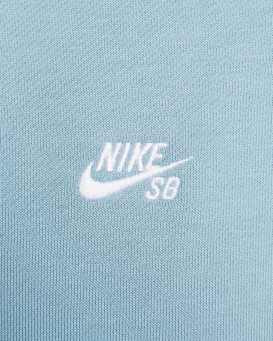 Sweat à capuche de skateboard en tissu Fleece Nike SB - Denim Turquoise/Blanc