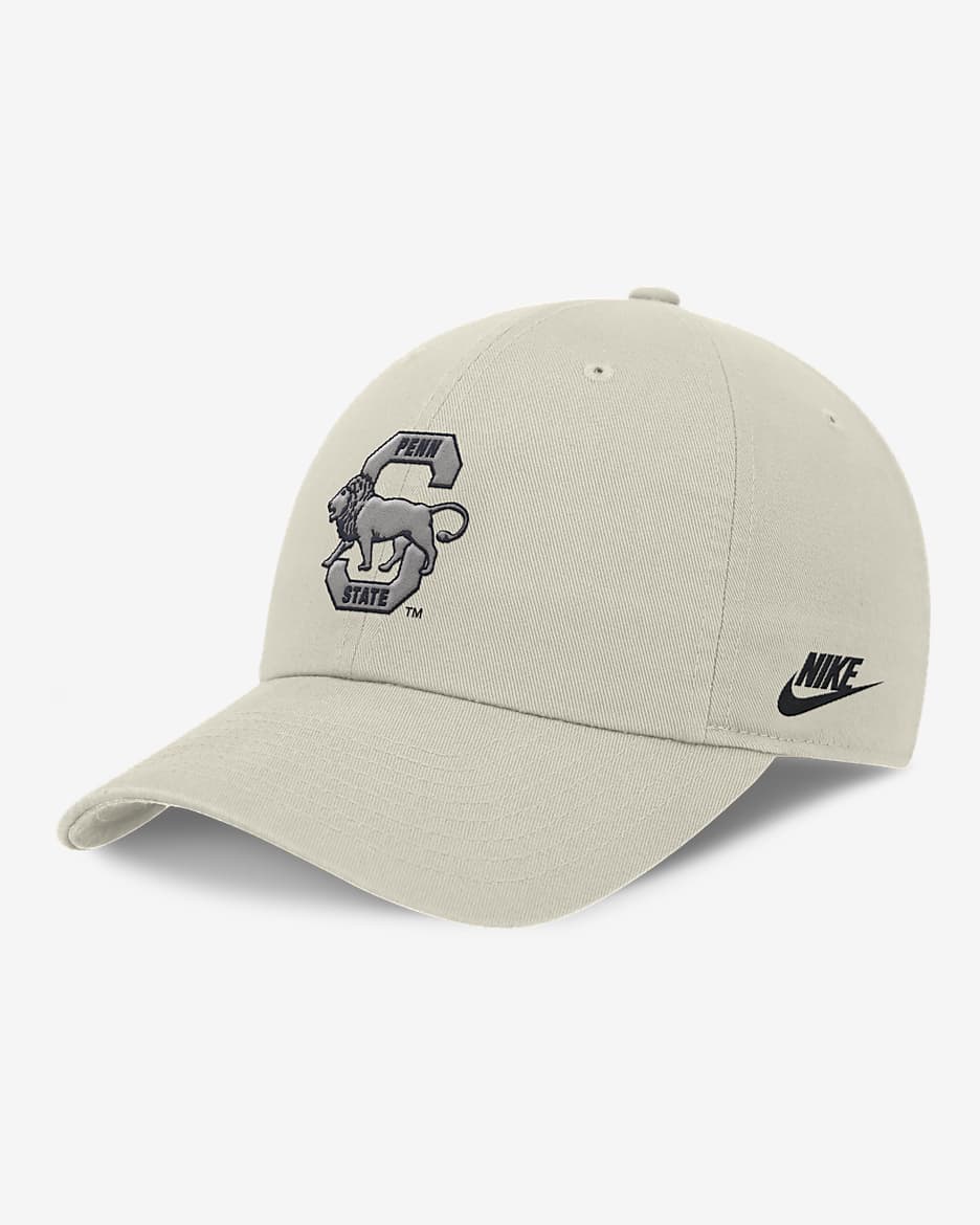 Penn State Nittany Lions Legacy Club Swoosh Men's Nike Dri-FIT College Adjustable Hat - Light Bone