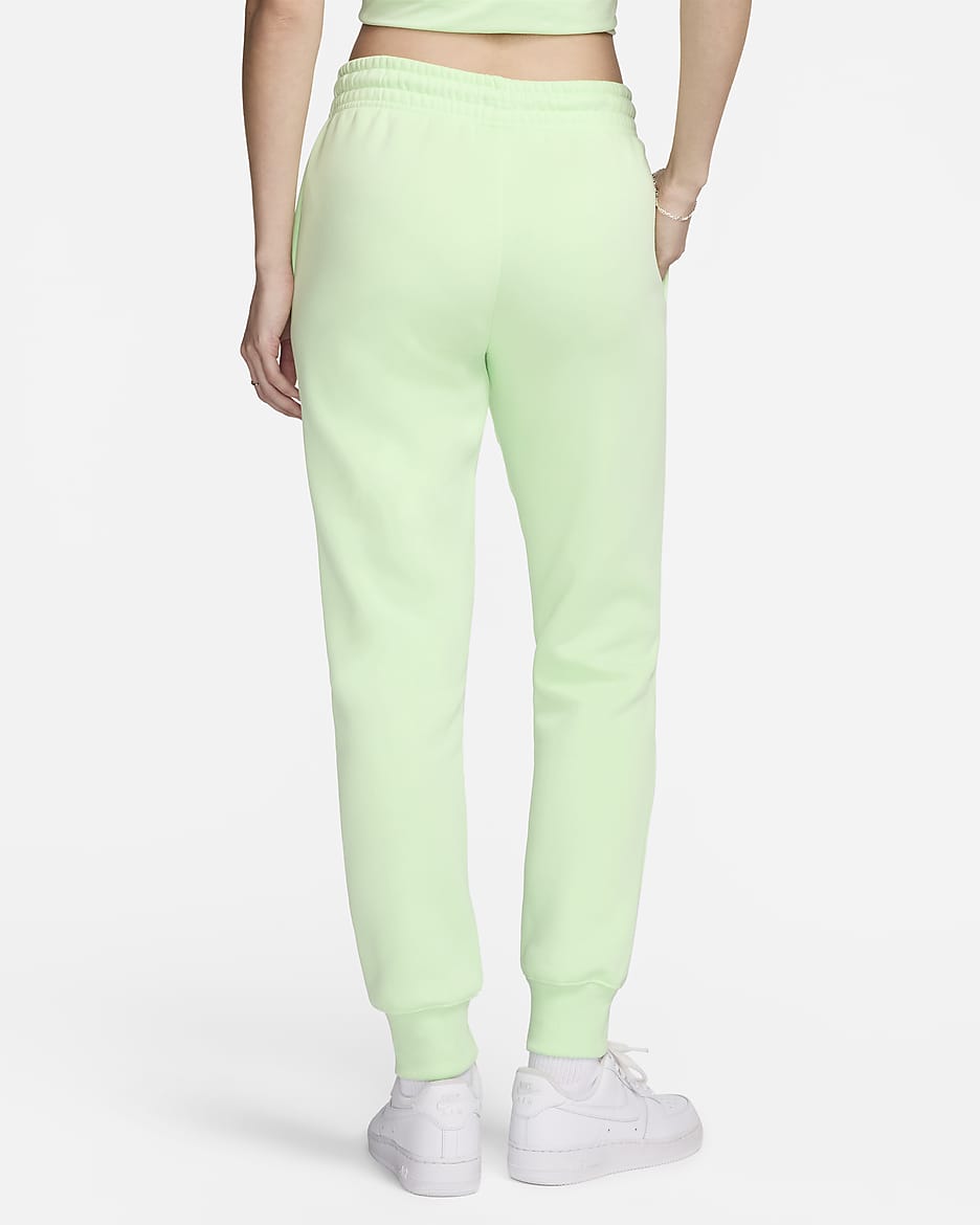 Pantaloni tuta a vita media Nike Sportswear Phoenix Fleece – Donna - Vapor Green/Sail