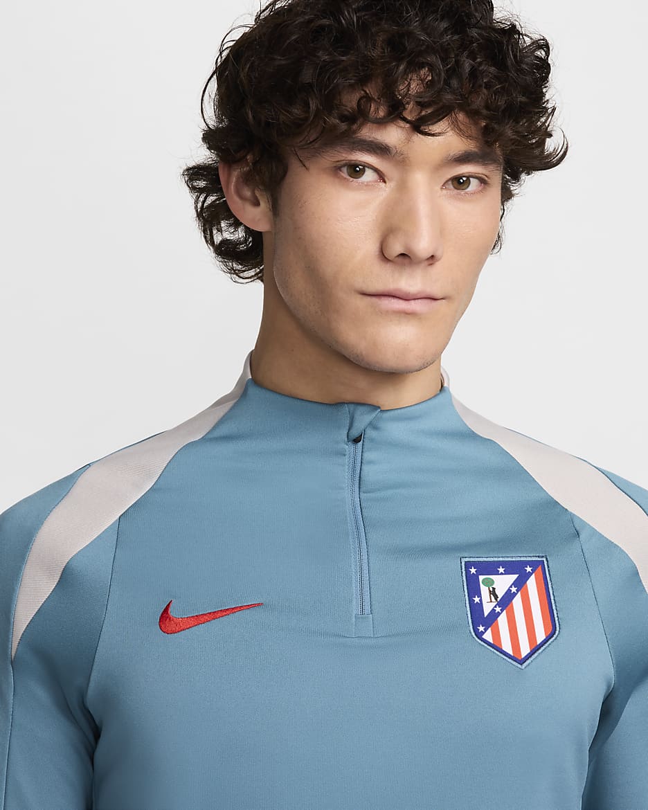 Atlético Madrid Strike Men's Nike Dri-FIT Football Drill Top - Noise Aqua/Light Iron Ore/Light Crimson