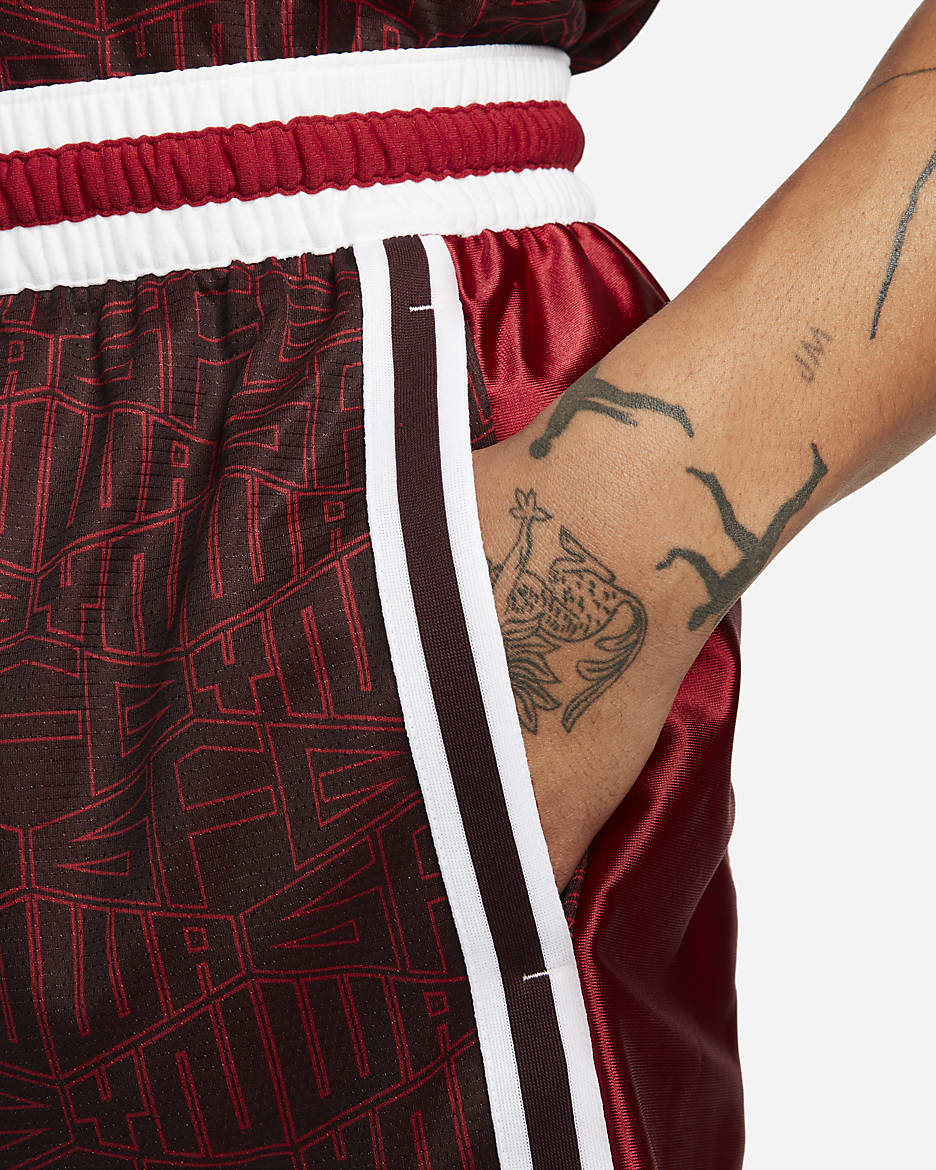 LeBron x Liverpool F.C. Men's Nike DNA+ 8" Basketball Shorts (20cm approx.) - Burgundy Crush/Tough Red/White