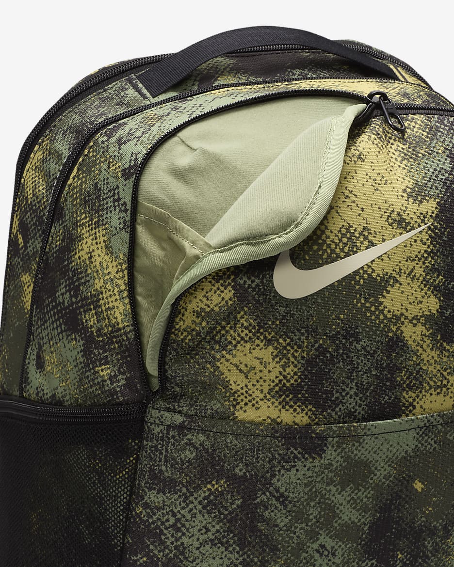 Nike Brasilia Backpack (Medium, 24L) - Oil Green/Black/Coconut Milk