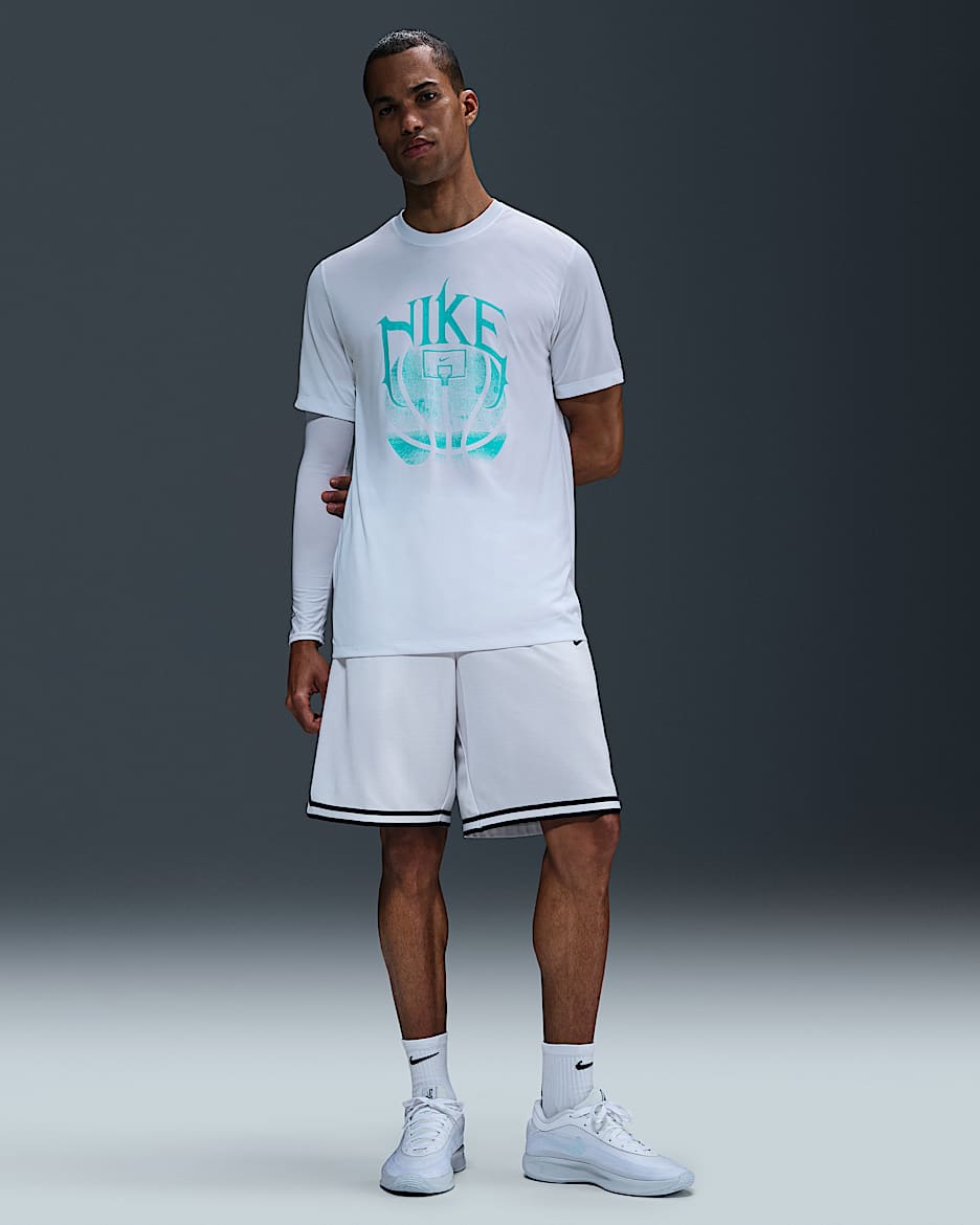 Ανδρικό T-Shirt μπάσκετ Dri-FIT Nike - Λευκό