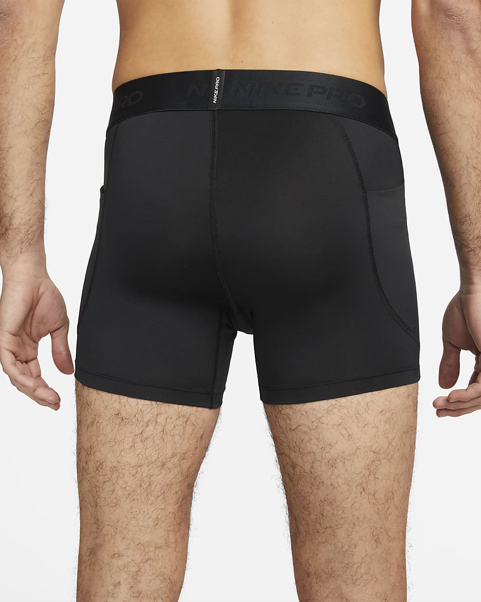 Nike Pro Dri-FIT fôret shorts til herre - Svart/Hvit