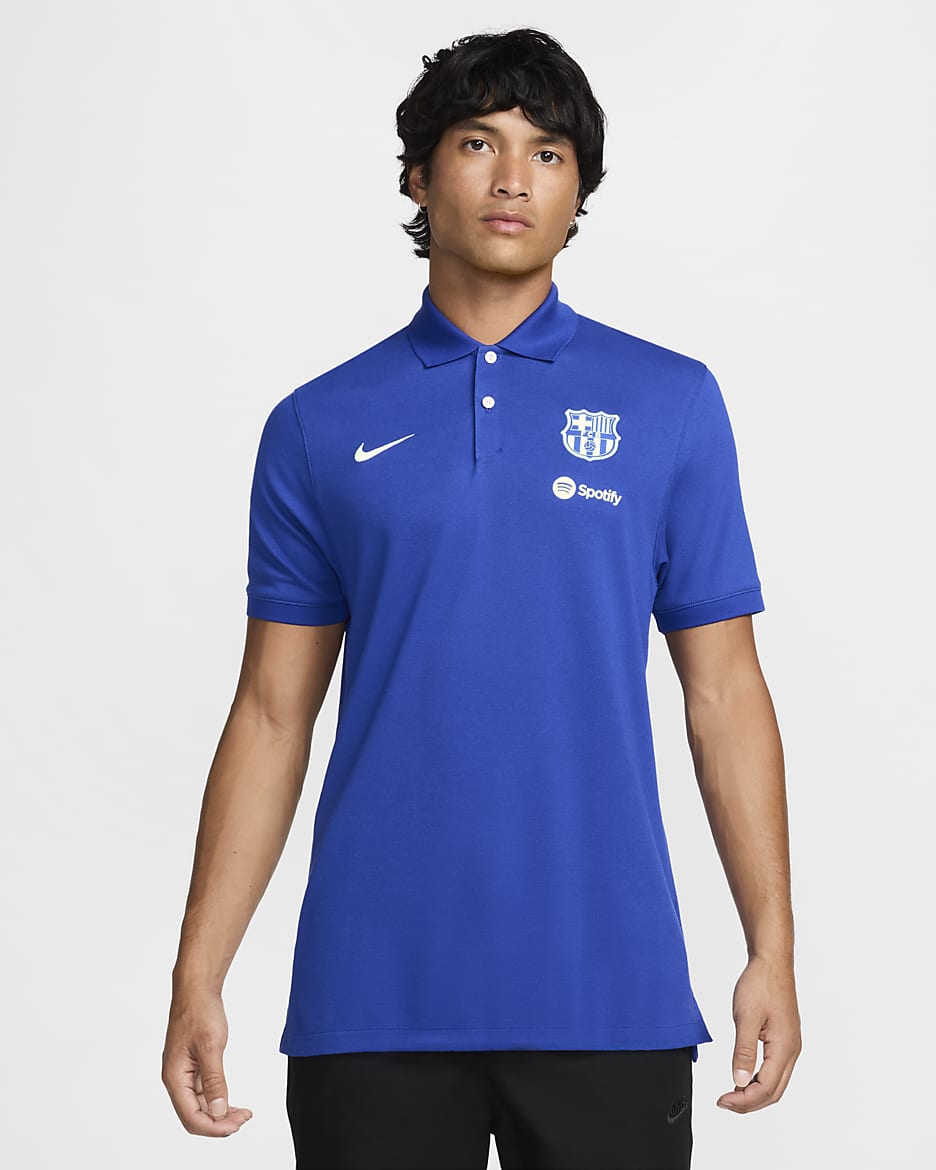 Polo de fútbol Nike Dri-FIT para hombre FC Barcelona The Nike Polo - Azul eléctrico/Azul eléctrico/Voltio ligero