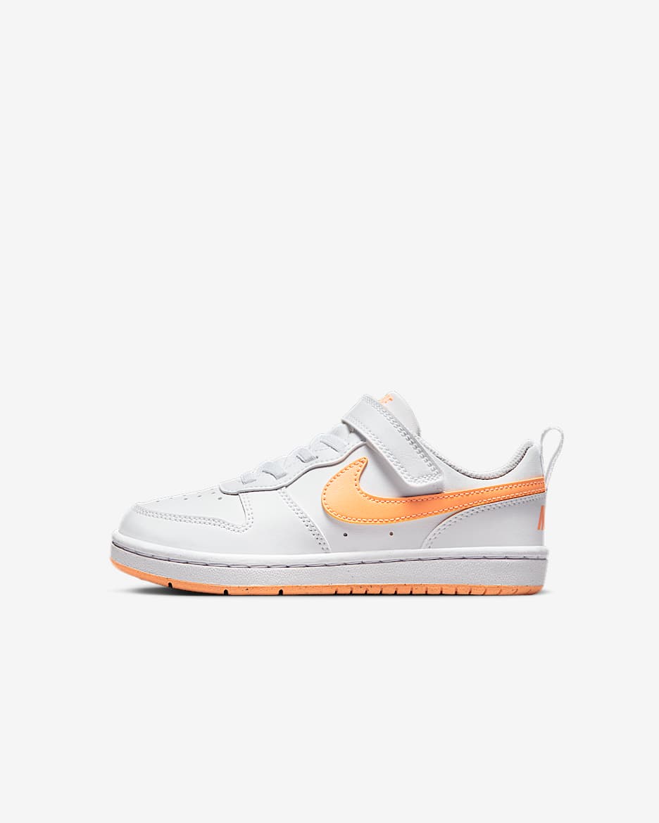 Calzado para niños de preescolar Nike Court Borough Low Recraft - Blanco/Blanco/Crema melocotón