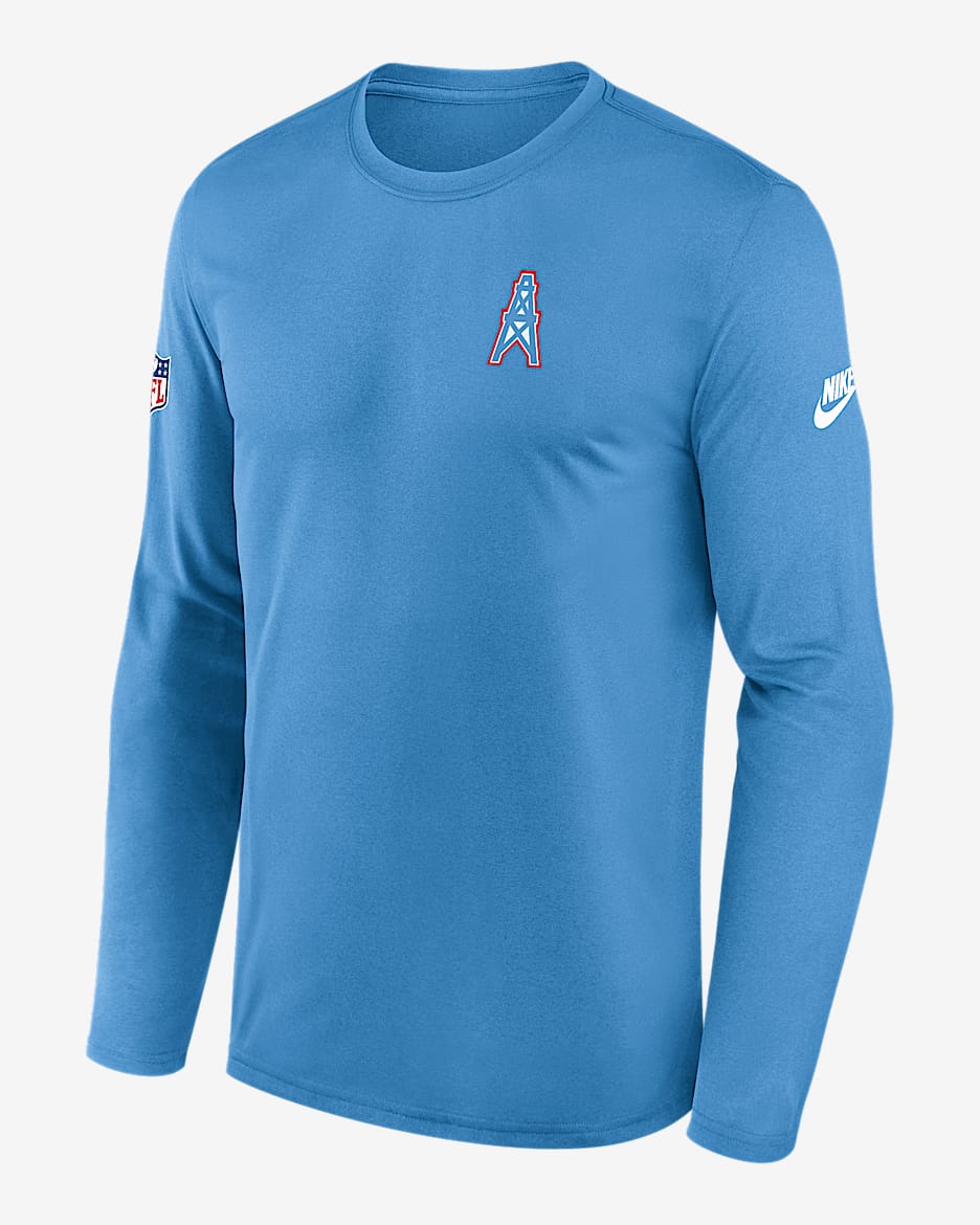 Tennessee Titans Alt Legend Small Logo Men's Nike Dri-FIT NFL Long-Sleeve T-Shirt - Navy
