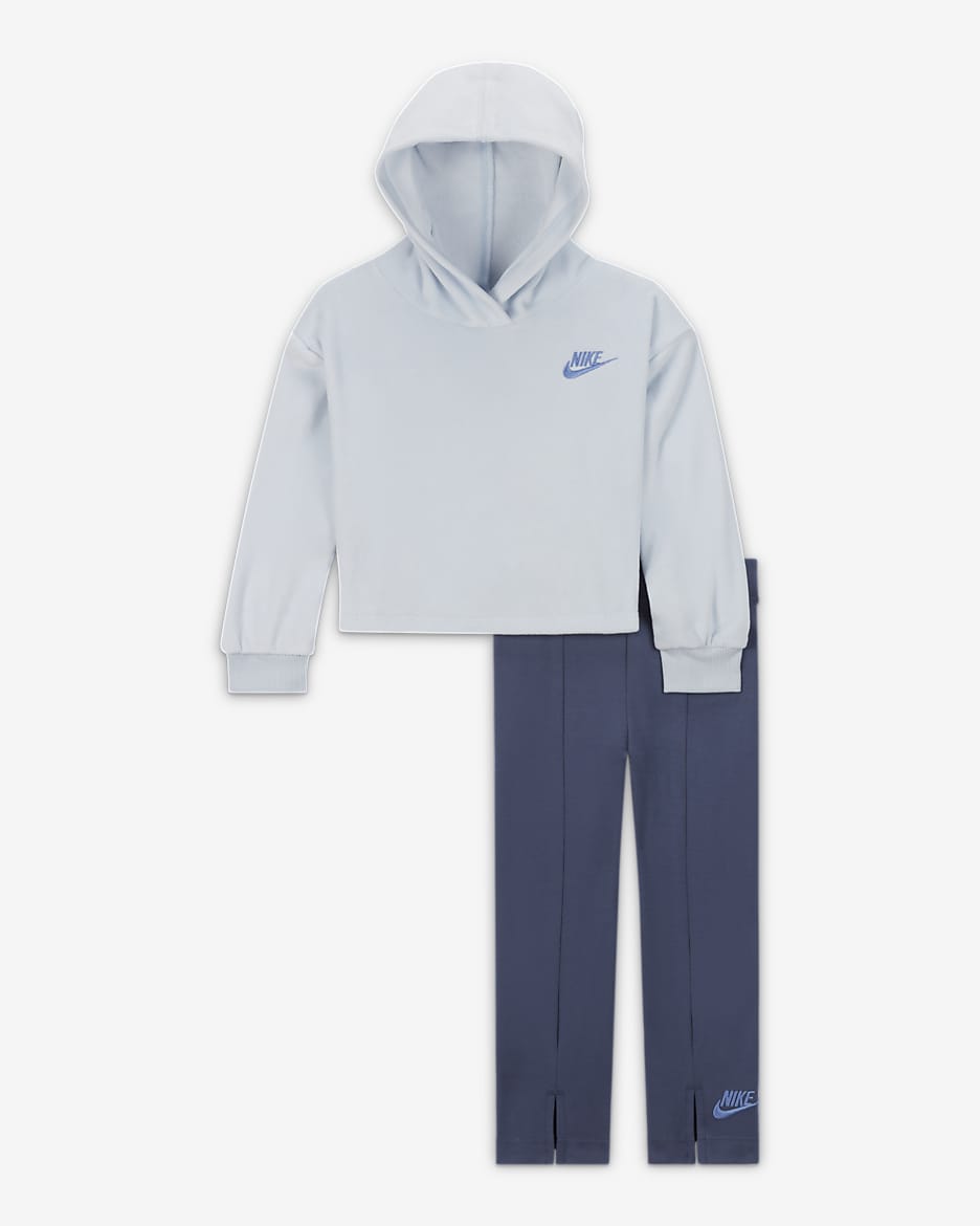 Conjunto de 2 piezas de sudadera con gorro para bebé Nike "Home Swoosh Home" Hoodie Set - Azul difuso