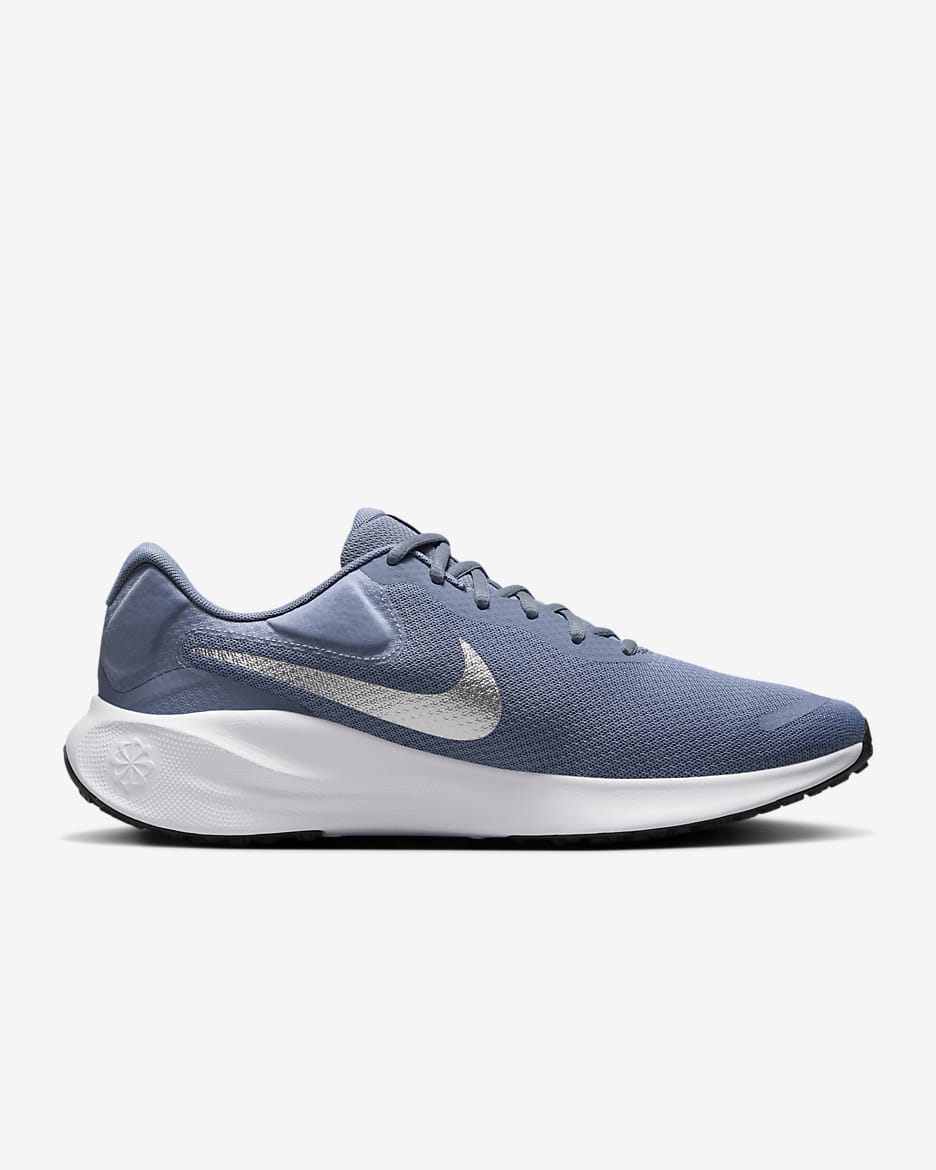 Nike Revolution 7 Men's Road Running Shoes - Ashen Slate/White/Hyper Royal/Metallic Silver