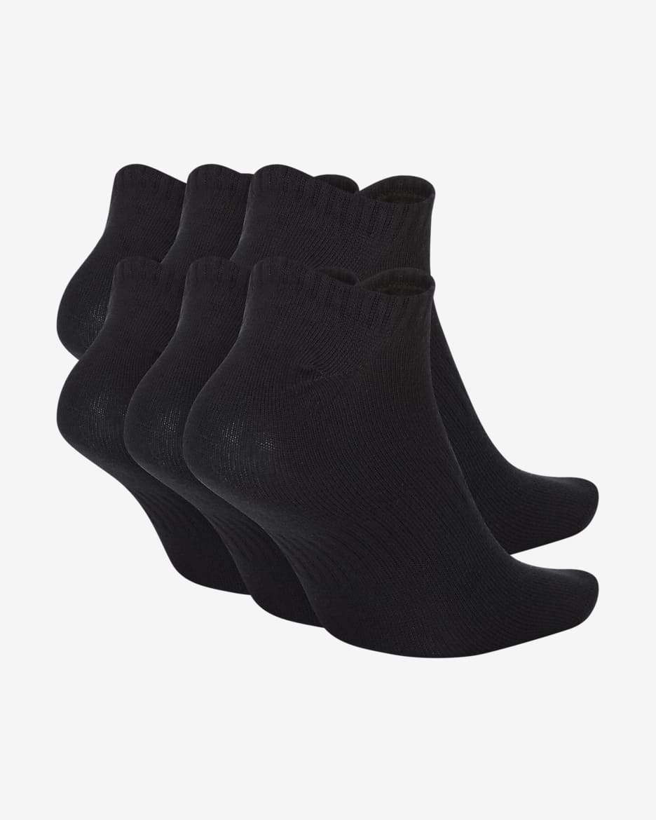 Nike Everyday Lightweight Training No-Show Socks (6 Pairs) - Black/White