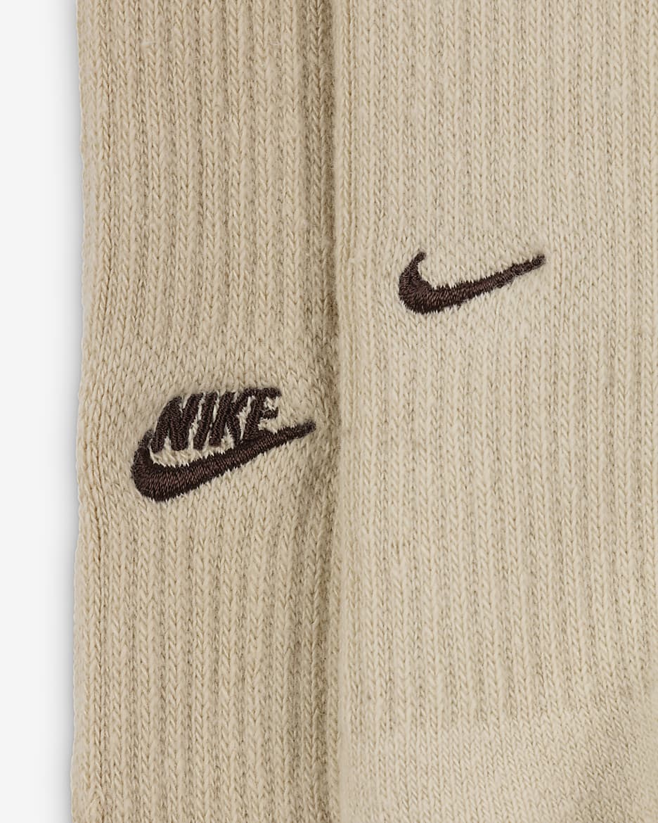 Nike Everyday Cushioned Crew-Socken (2 Paar) - Sanddrift/Earth