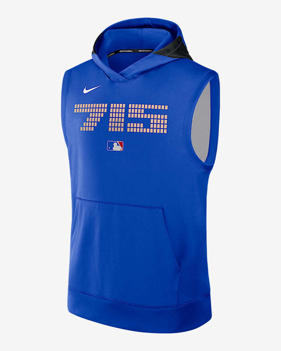 Atlanta Braves Authentic Collection City Connect Men’s Nike Dri-FIT MLB Sleeveless Pullover Hoodie - Royal