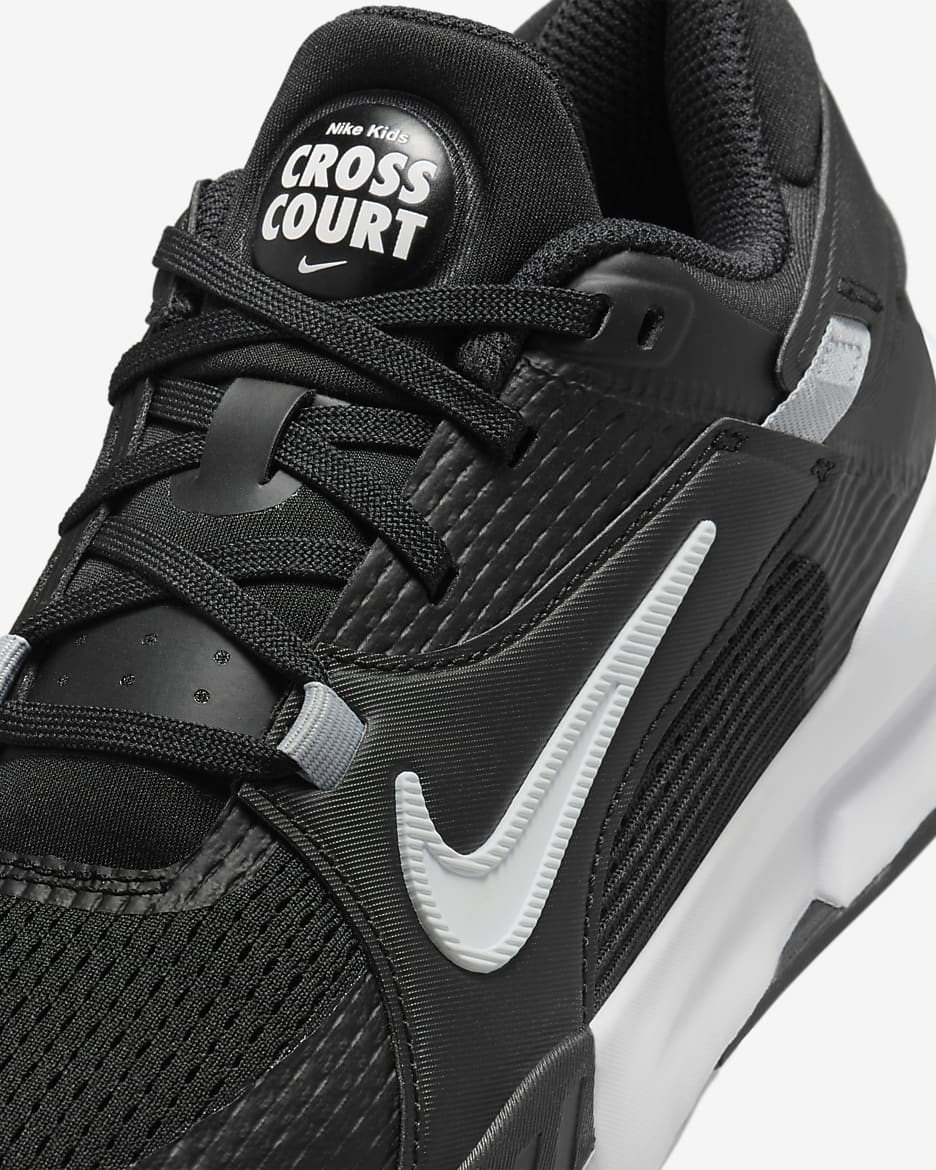 Nike Crosscourt Younger/Older Kids' Shoes - Black/Wolf Grey/White