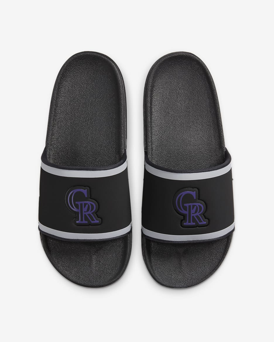 Chancla Nike Offcourt (MLB Colorado Rockies) - Negro/Gris lobo/Morado cancha