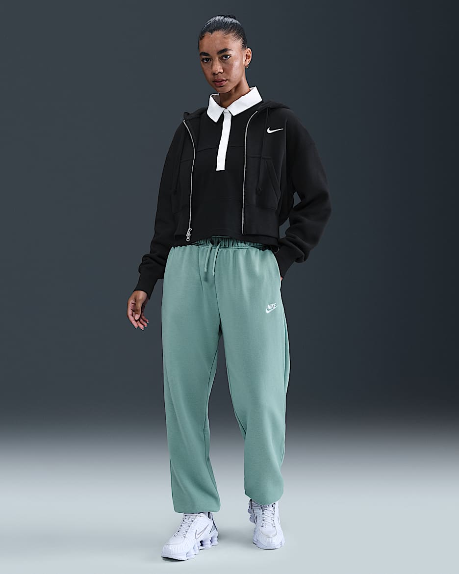 Nike Sportswear Club Fleece Women's Mid-Rise Oversized Sweatpants - Cannon/White