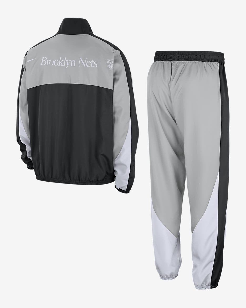 Brooklyn Nets Starting 5 Courtside Men's Nike NBA Graphic Tracksuit - Black/Flat Silver/White
