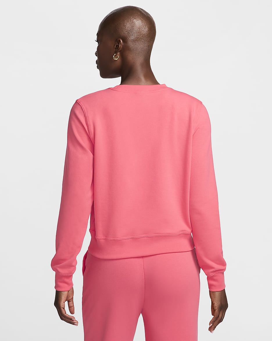 Nike Dri-FIT One Women's Crew-Neck French Terry Sweatshirt - Aster Pink/Black