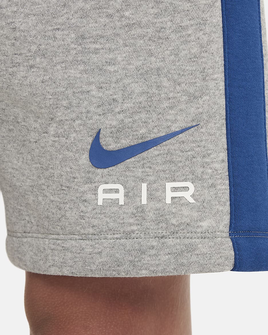 Nike Air fleeceshorts til store barn (gutt) - Dark Grey Heather/Court Blue