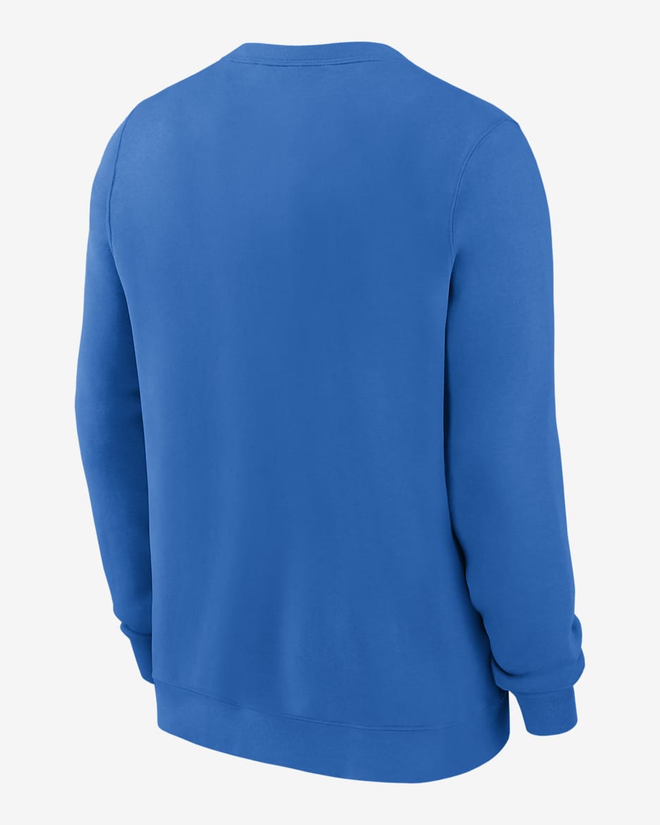 Sudadera sin cierre de cuello redondo de la NFL Nike para hombre Detroit Lions Club - Azul