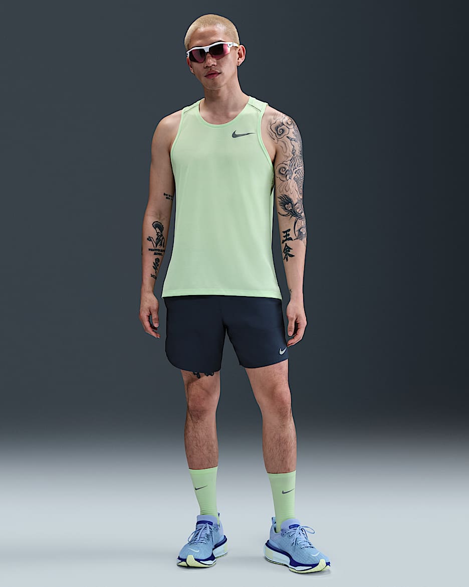ナイキ Dri-FIT ストライド メンズ 18cm ブリーフラインド ランニングショートパンツ - サンダーブルー/ブラック