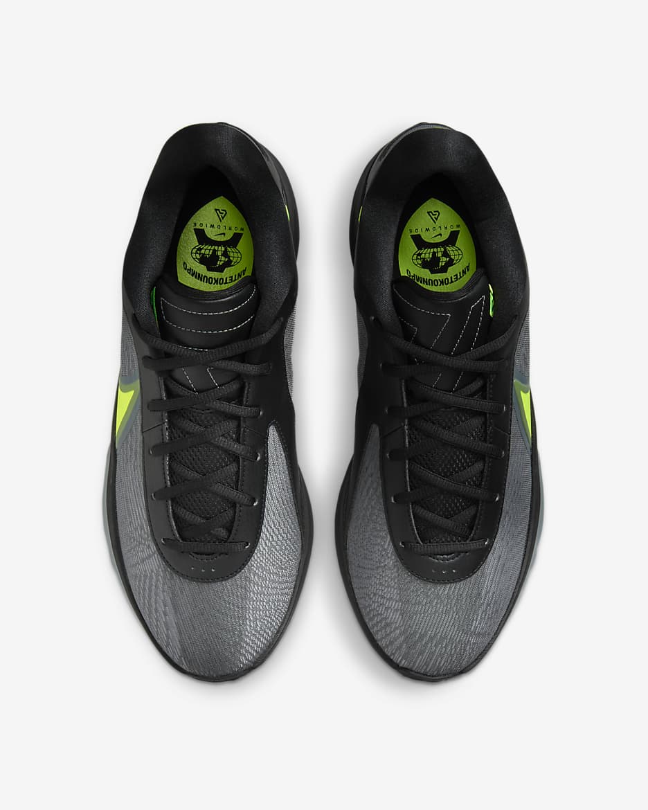 Giannis Freak 6 EP Basketball Shoes - Black/Cool Grey/Stadium Green/Volt