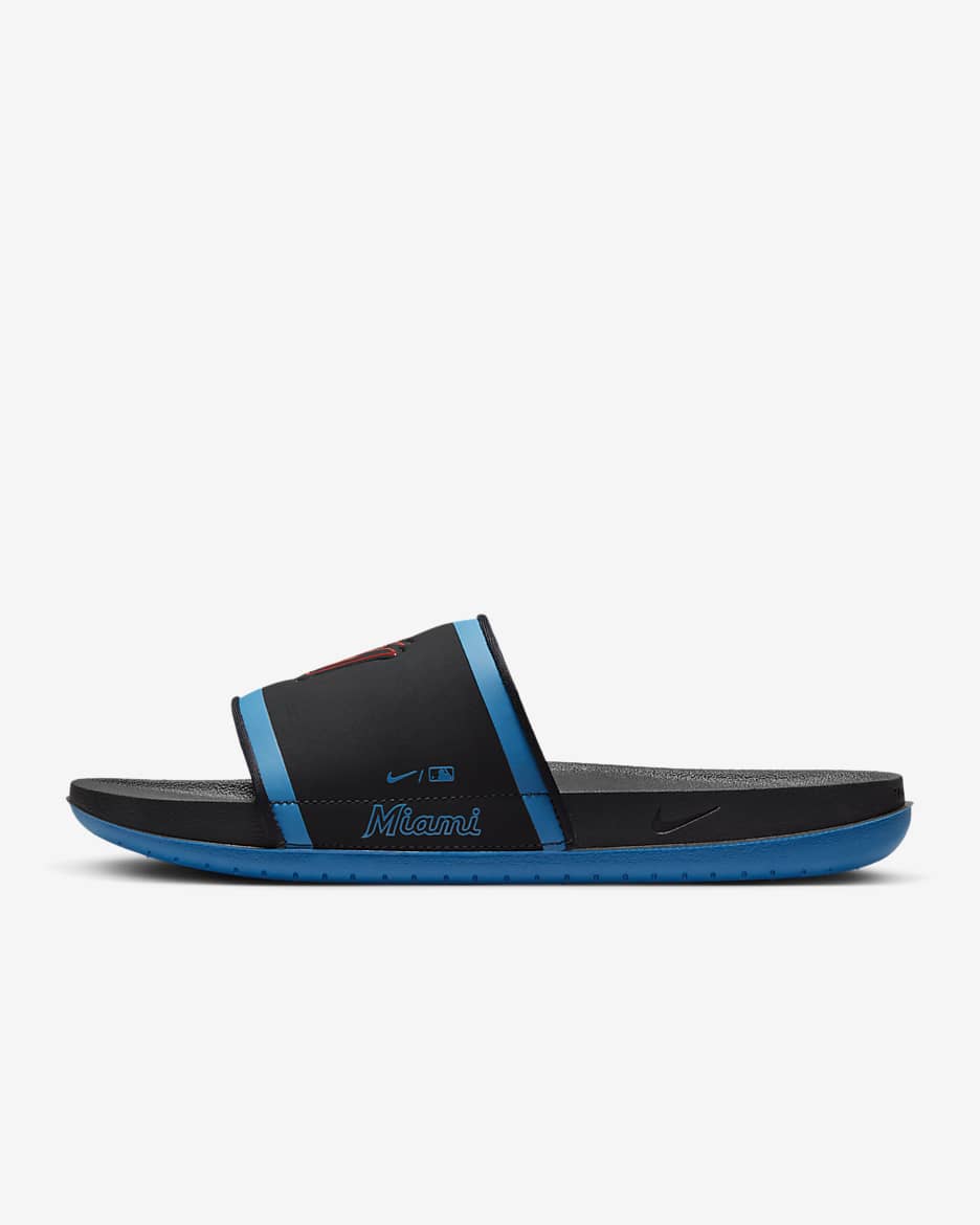 Nike Offcourt (MLB Miami Marlins) Slide - Black/Neptune Blue/Chile Red