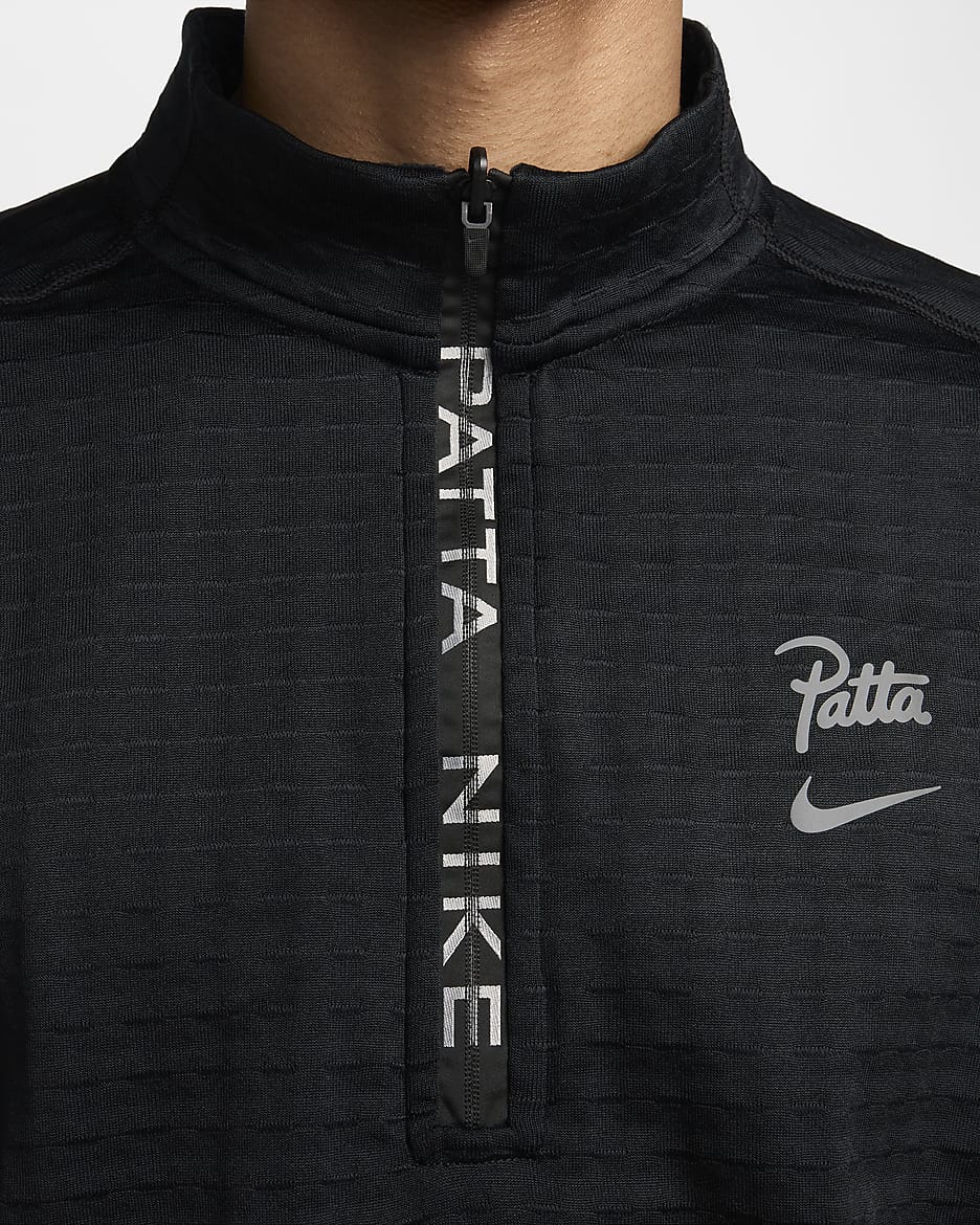 Nike x Patta Running Team Part superior de màniga llarga amb mitja cremallera - Negre