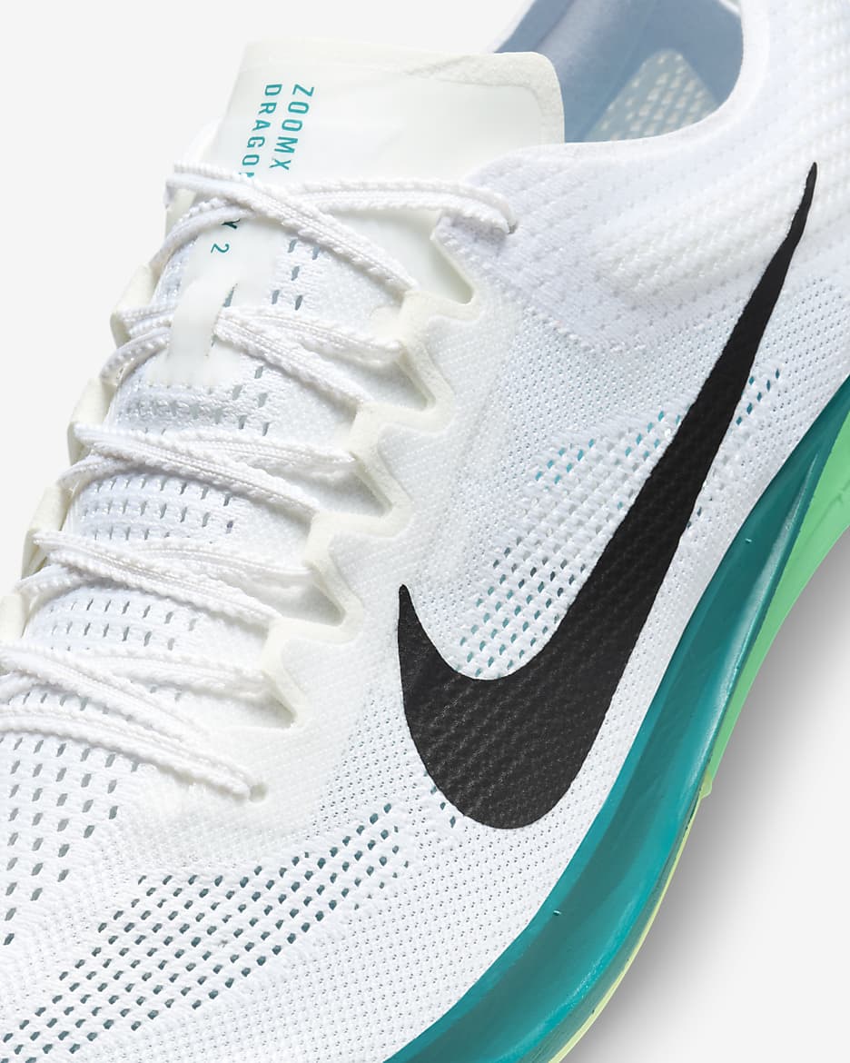 Tenis de atletismo con clavos Nike Dragonfly 2 - Blanco/Abeto brillante/Algas eléctricas/Negro