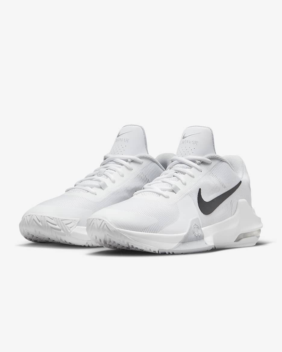 Tenis de básquetbol Nike Impact 4 - Blanco/Platino puro/Negro