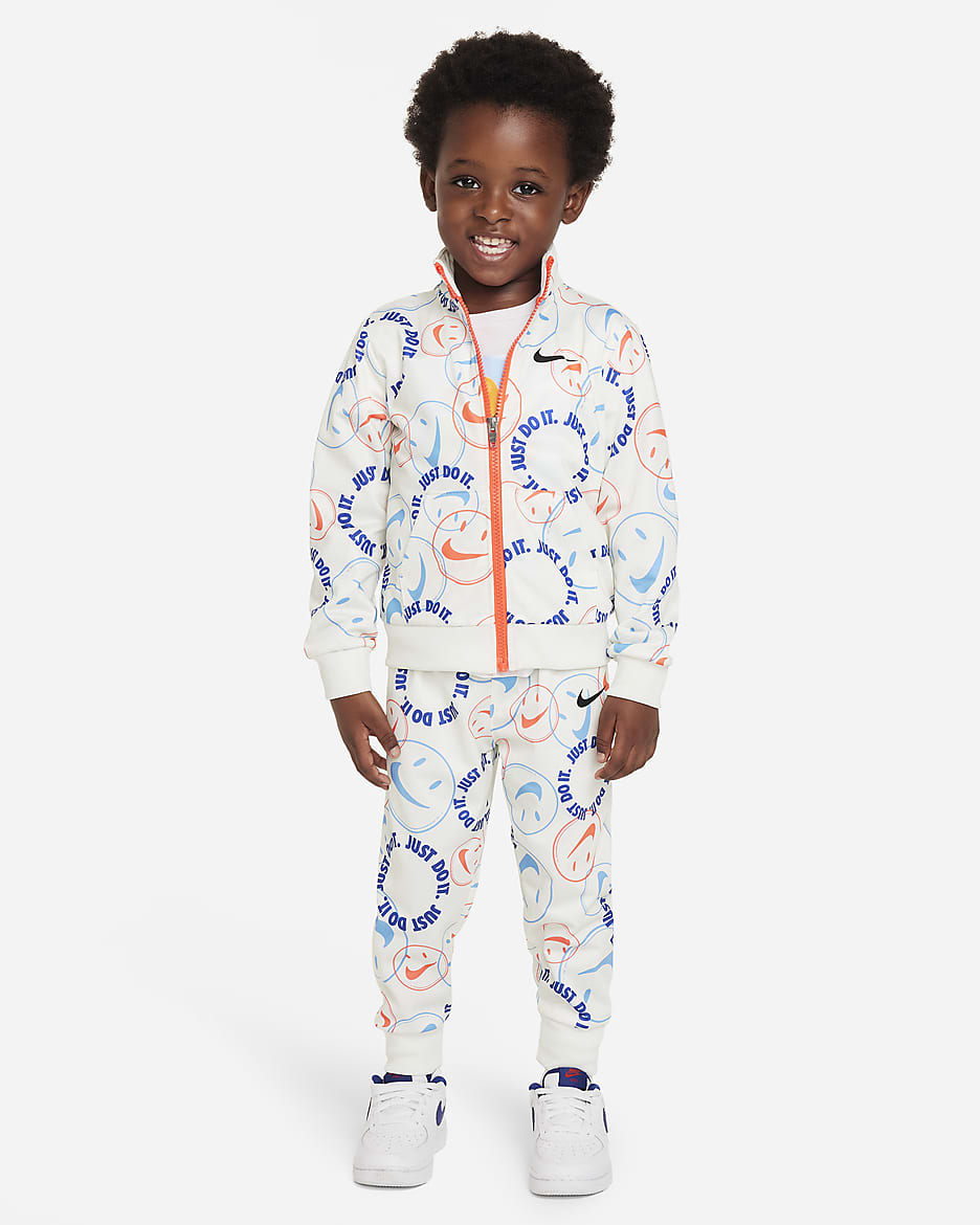 Nike Smiley Swoosh Printed Tricot Set Toddler Tracksuit - Sail