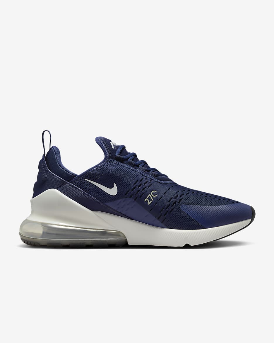 Tenis para hombre Nike Air Max 270 - Azul marino medianoche/Negro/Horizonte jade/Blanco