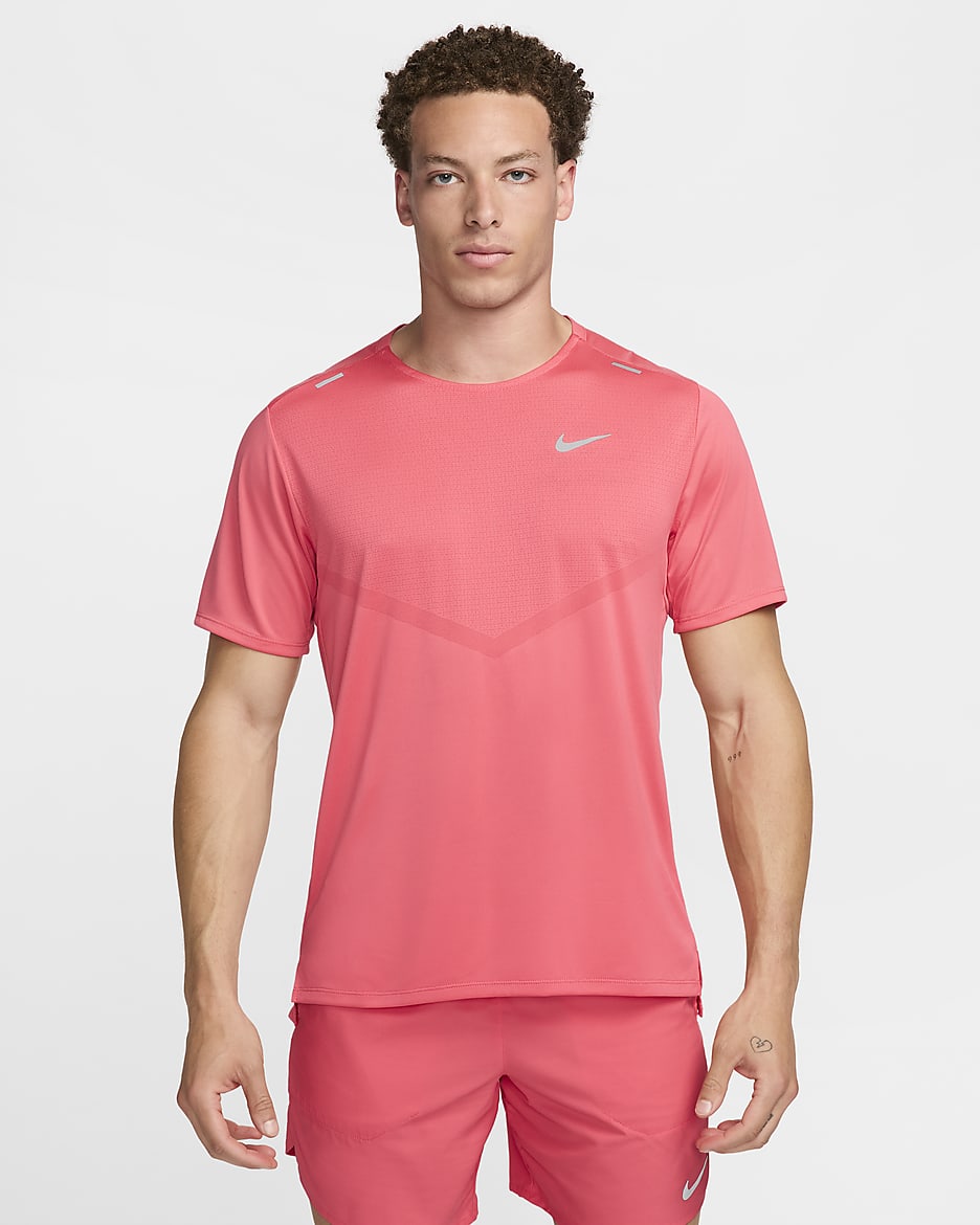 Haut de running à manches courtes Dri-FIT Nike Rise 365 pour homme - Aster Pink