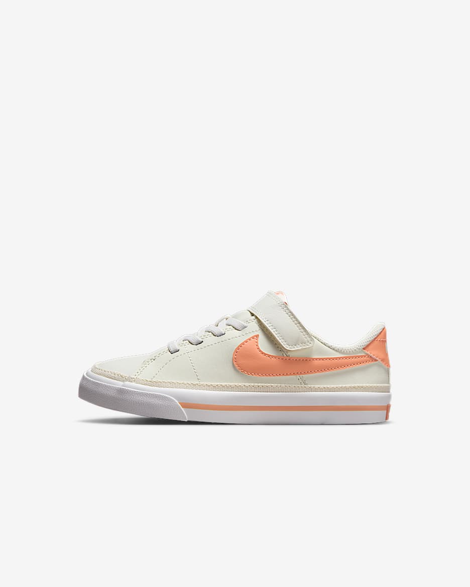 Tenis para niños de preescolar Nike Court Legacy - Vela/Blanco/Guayaba hielo/Ágata melocotón