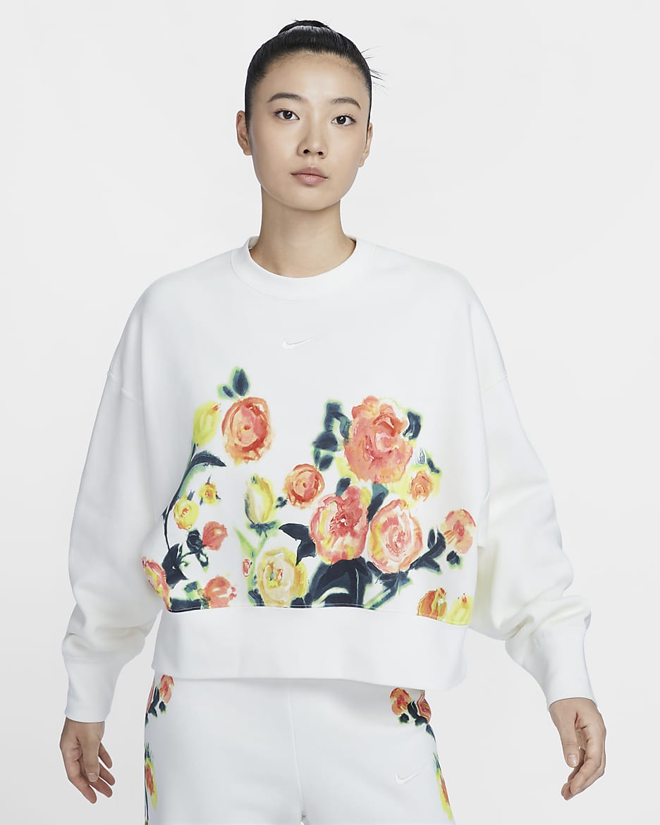 Nike Sportswear Phoenix Fleece Women's Artist Collection Over-Oversized Crew-Neck Sweatshirt - Sail/Sail