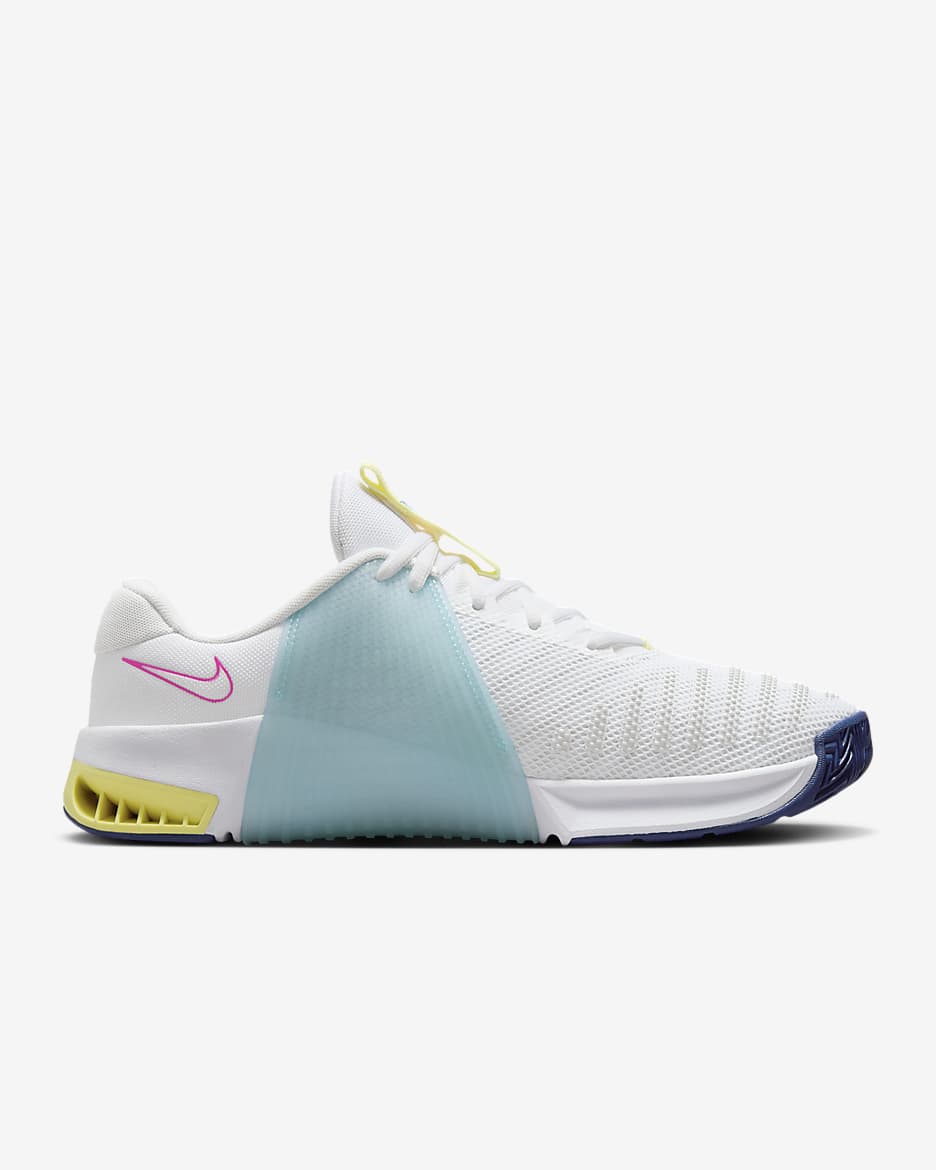 Nike Metcon 9 Men's Workout Shoes - White/Deep Royal Blue/Fierce Pink/White