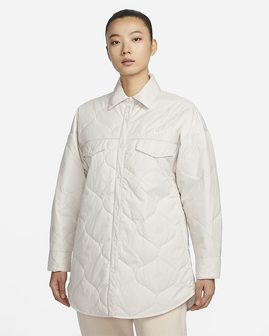 Nike Sportswear Essential Women's Quilted Trench - Light Orewood Brown/Sail