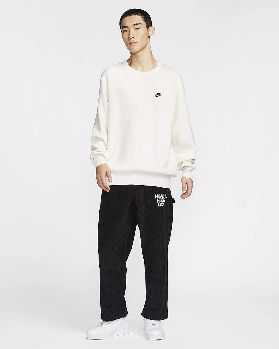 Nike Club Men's Crew-Neck Sweater - Sail/Black