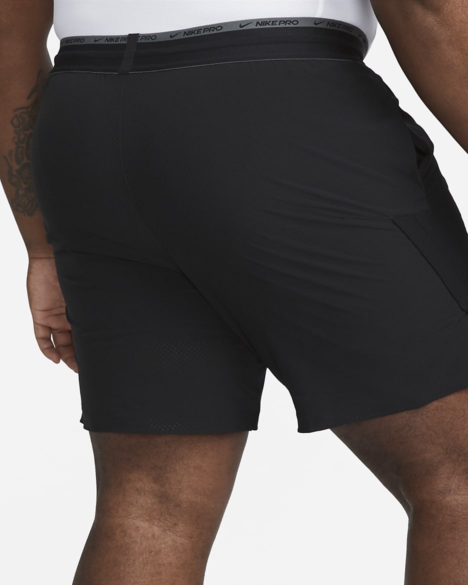 Nike Dri-FIT Flex Rep Pro Collection Pantalón corto de entrenamiento sin forro de 20 cm - Hombre - Negro/Iron Grey