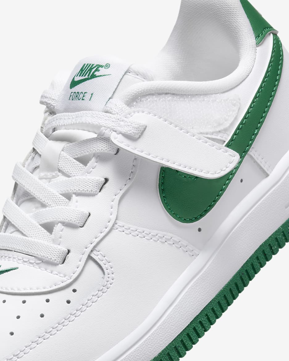 Nike Force 1 Low EasyOn Little Kids' Shoes - White/White/Malachite