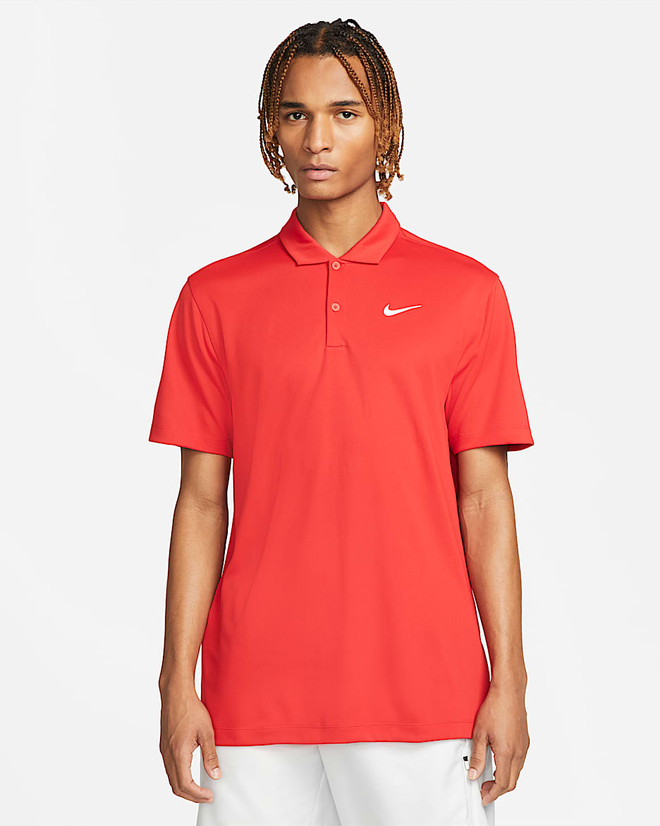 NikeCourt Dri-FIT Men's Tennis Polo - University Red/White