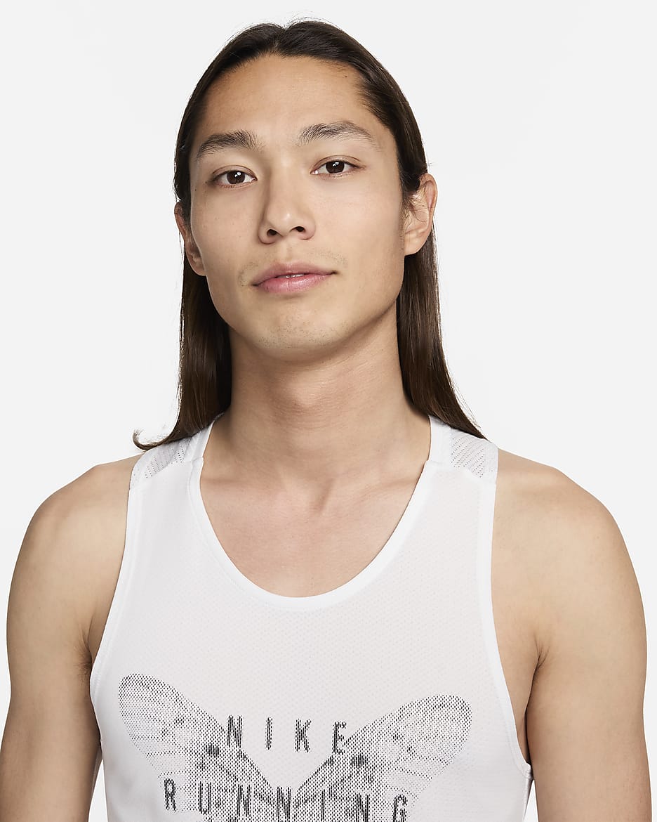 Nike Rise 365 Running Division Men's Dri-FIT Running Tank Top - Summit White/Bicoastal/Black