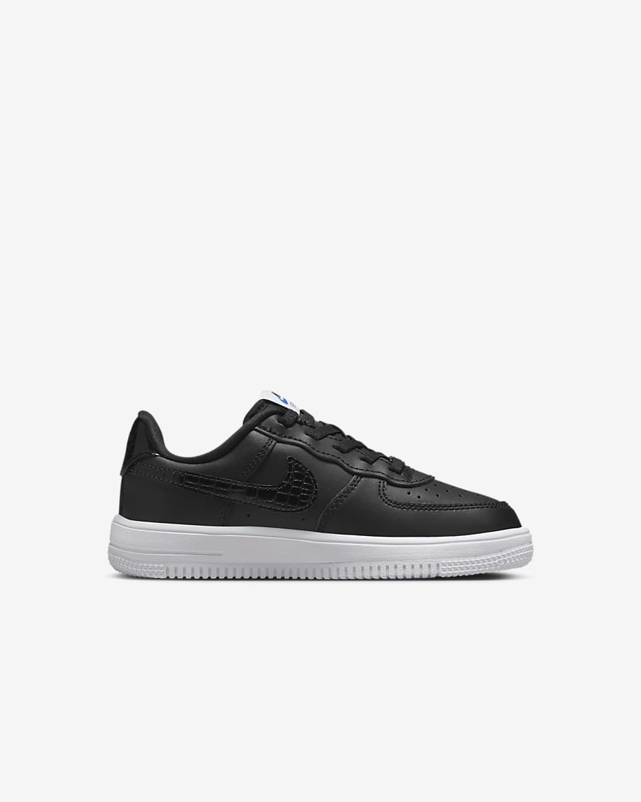 Nike Force 1 Low LV8 EasyOn Little Kids' Shoes - Black/White/Black