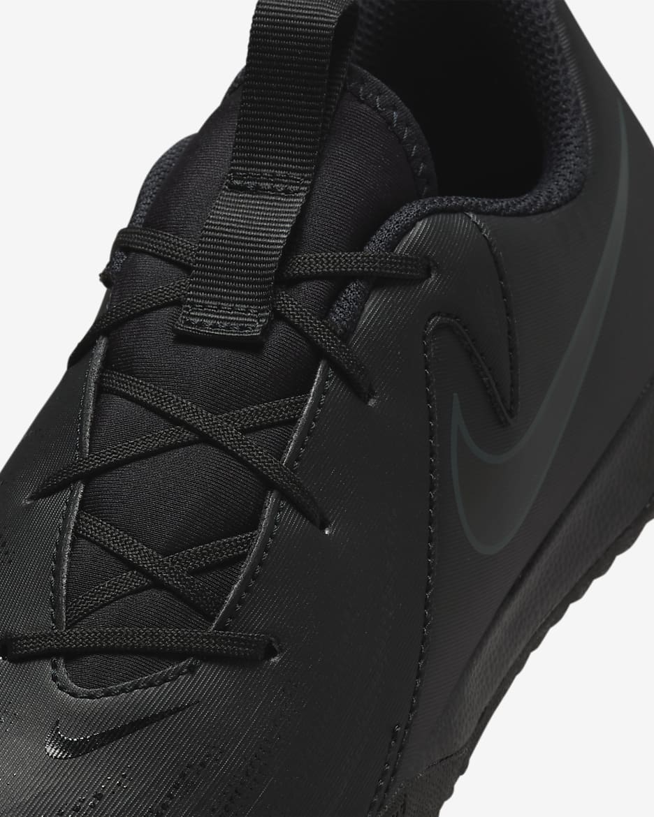 Tacos de fútbol IC para niños talla pequeña/grande Nike Jr. Phantom GX 2 Academy - Negro/Jungla intenso/Negro