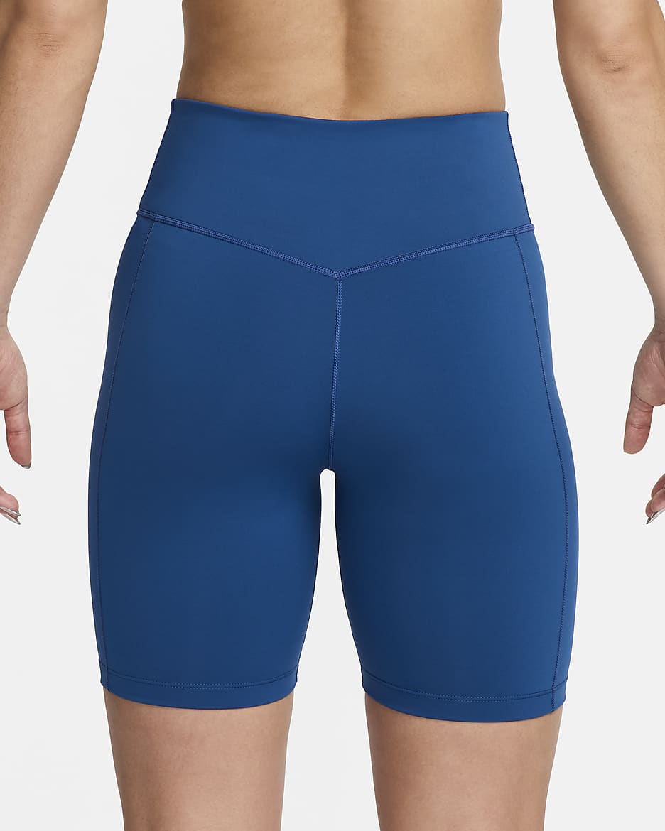 Nike One Leak Protection: Women's Mid-Rise 18cm (approx.) Period Biker Shorts - Court Blue/Obsidian/White