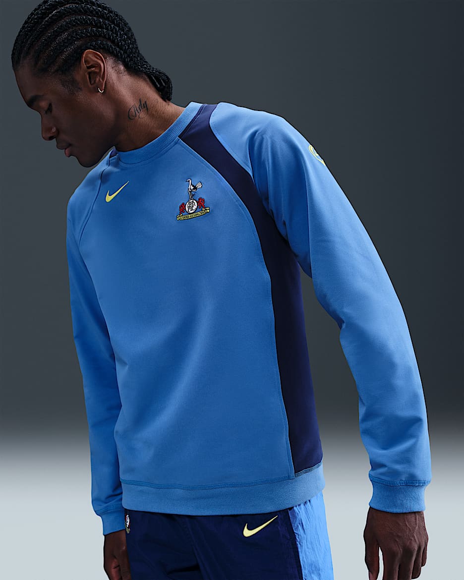 Tottenham Hotspur Third Men's Nike Total 90 Soccer Crew-Neck Top - Pacific Blue/Blue Void/Dynamic Yellow