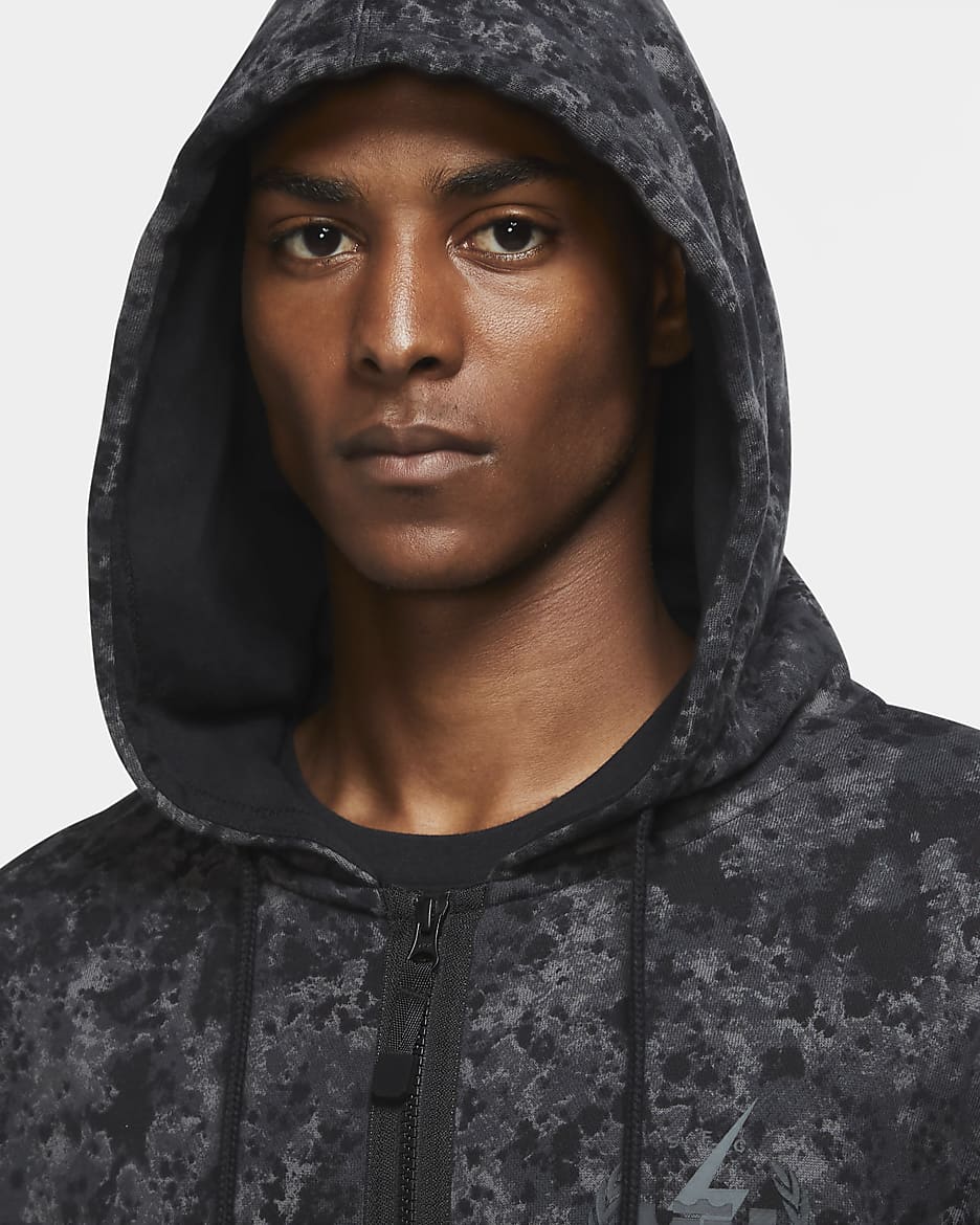 LeBron Men's Printed Full-Zip Hoodie - Black/Black/Dark Smoke Grey