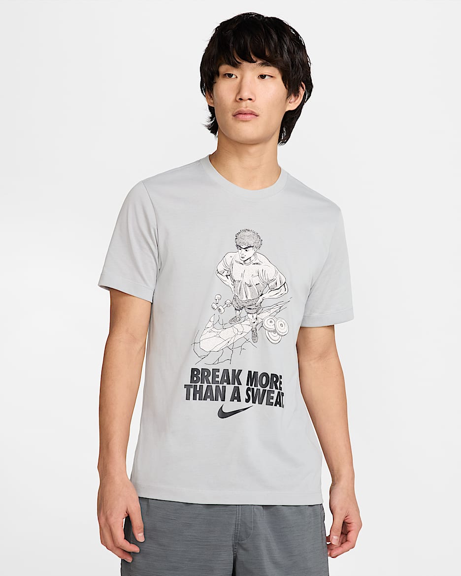 ナイキ メンズ Dri-FIT フィットネス Tシャツ - ライトスモークグレー
