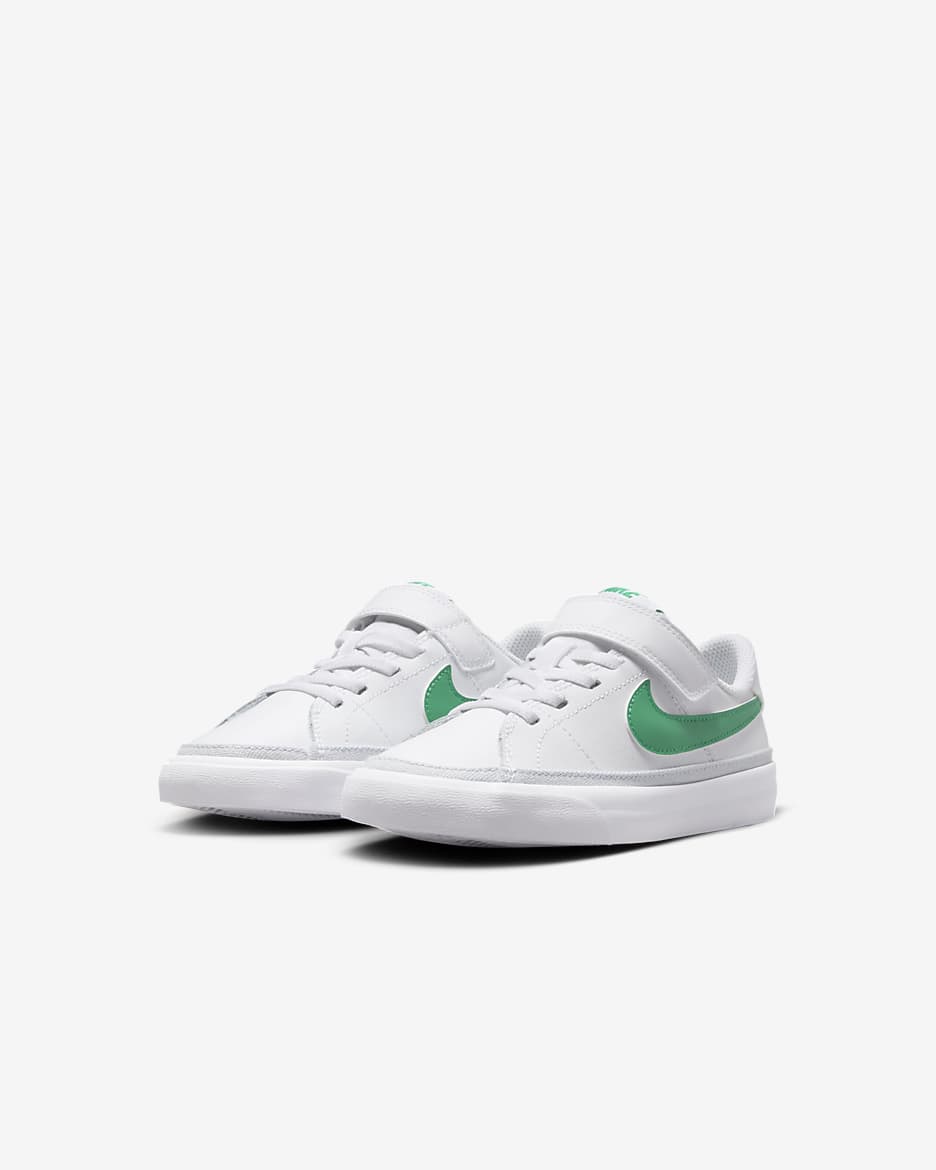 NikeCourt Legacy Younger Kids' Shoes - White/Football Grey/Stadium Green